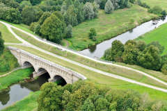 Dreibogenbrücke mit Stever-Floß
