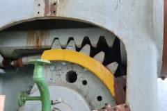 Verstellmechanik eines Kugelhahns