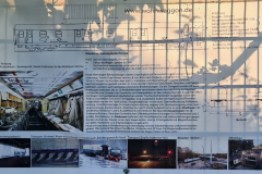 Infotafel zu Wohnwaggons in Marl