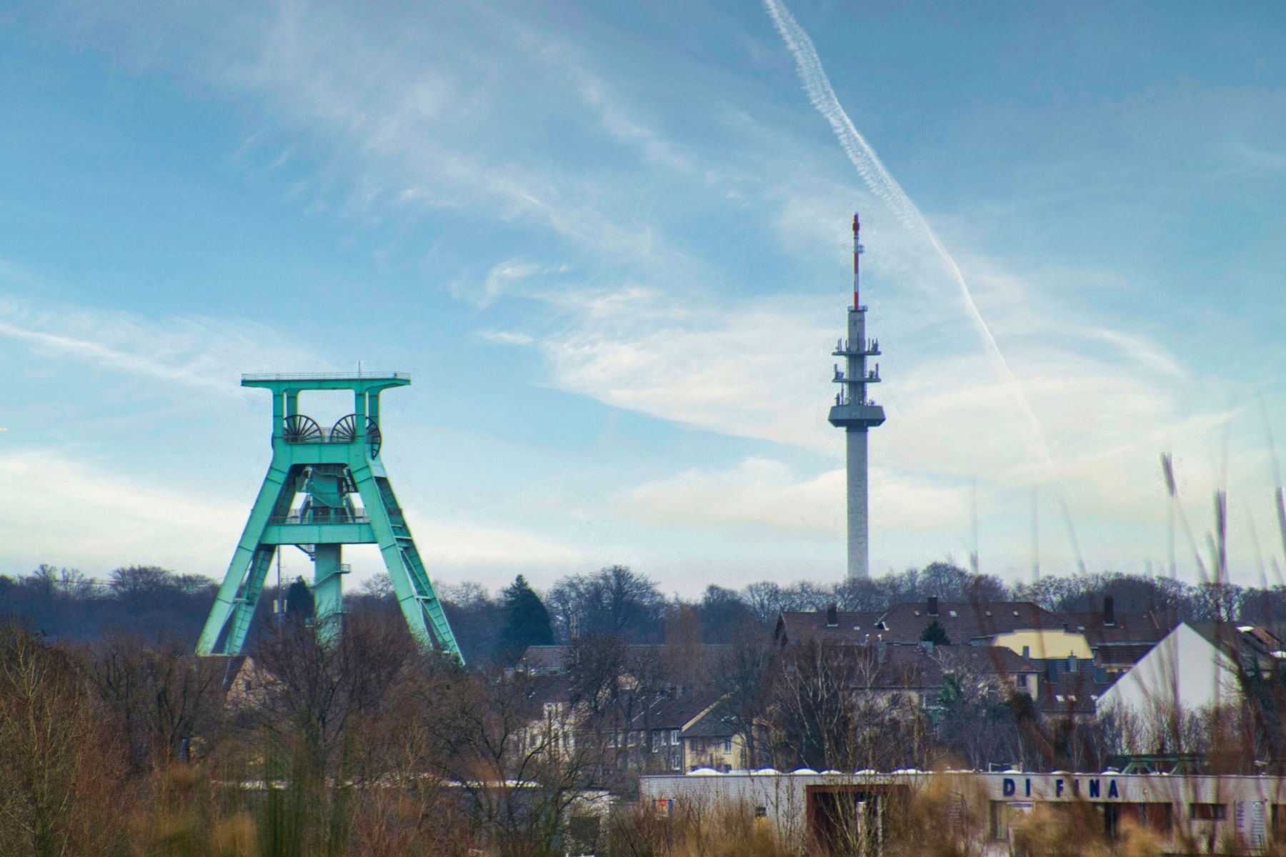Fernmeldeturm und Schachtgerüst
