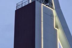 Schachtgerüst Schacht 4 mit Lichtinstallation